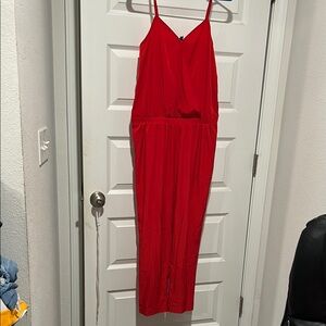 Red Sleeveless Jumpsuit